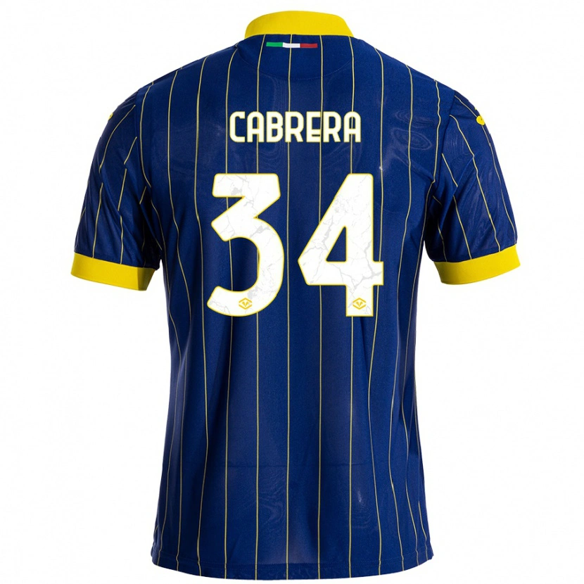 Danxen Niño Camiseta Ilena Cabrera #34 Azul Amarillo 1ª Equipación 2024/25 La Camisa