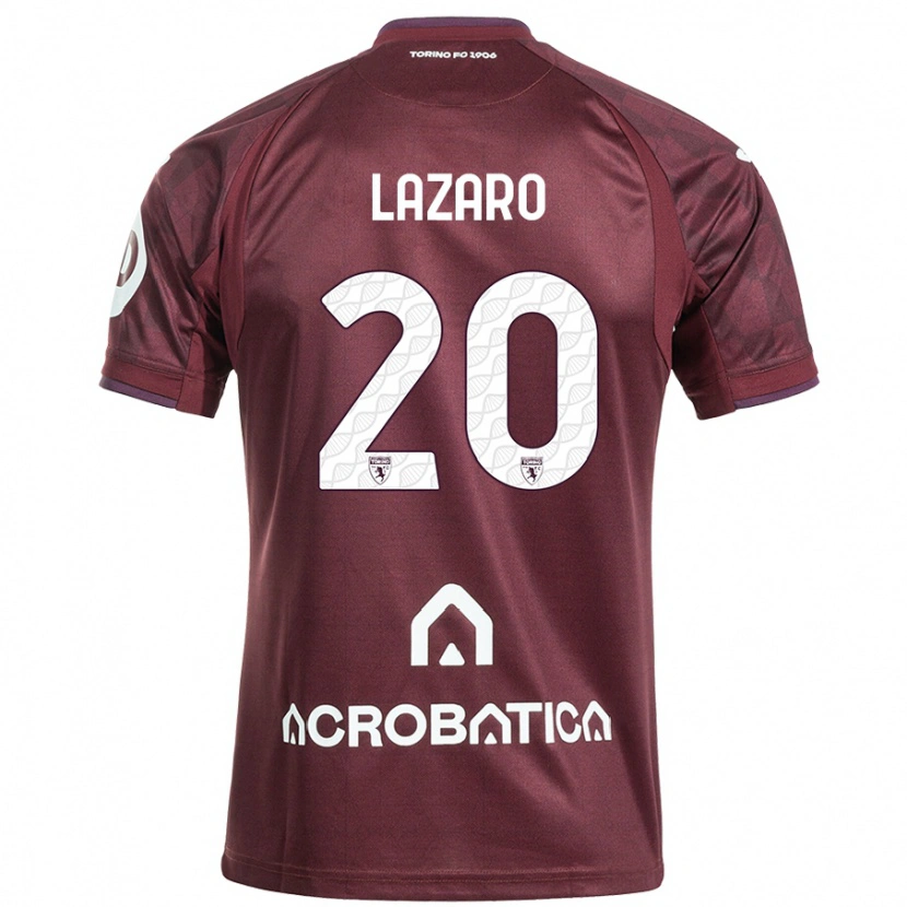 Danxen Niño Camiseta Valentino Lazaro #20 Granate Blanco 1ª Equipación 2024/25 La Camisa