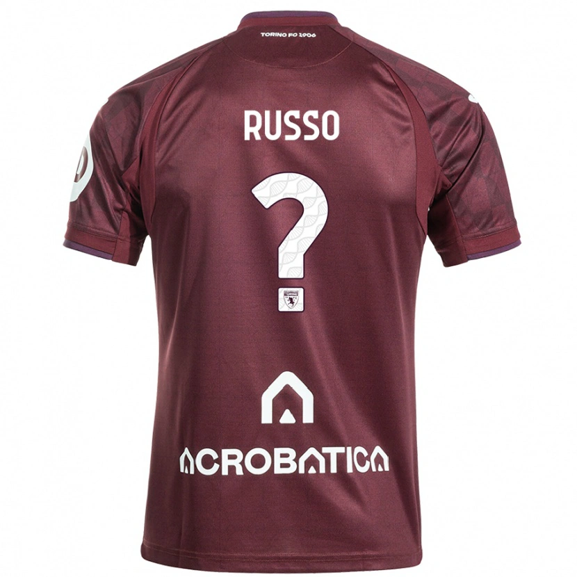 Danxen Niño Camiseta Lorenzo Russo #0 Granate Blanco 1ª Equipación 2024/25 La Camisa