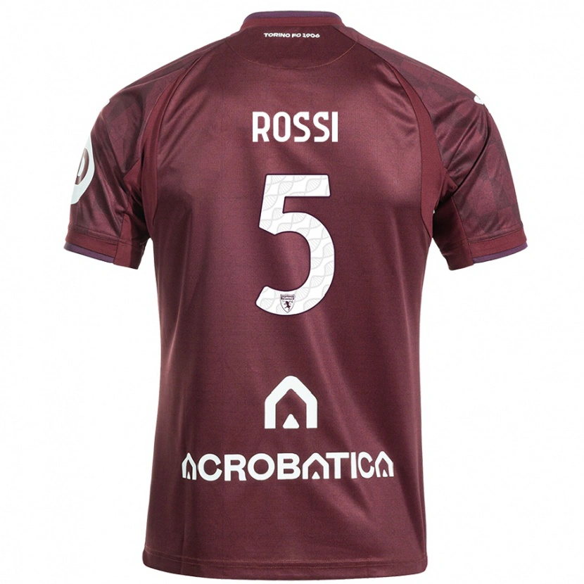 Danxen Niño Camiseta Simone Rossi #5 Granate Blanco 1ª Equipación 2024/25 La Camisa