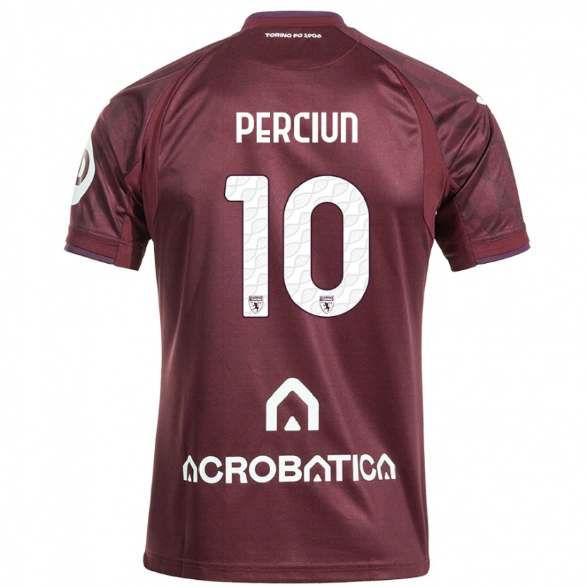 Danxen Niño Camiseta Sergiu Perciun #10 Granate Blanco 1ª Equipación 2024/25 La Camisa