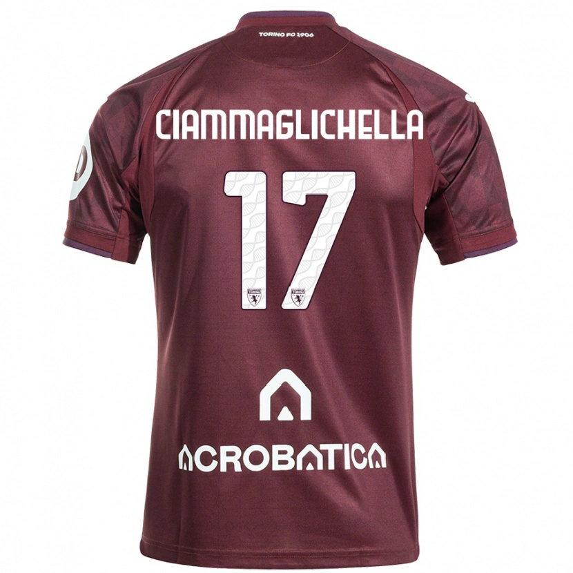 Danxen Niño Camiseta Aaron Ciammaglichella #17 Granate Blanco 1ª Equipación 2024/25 La Camisa