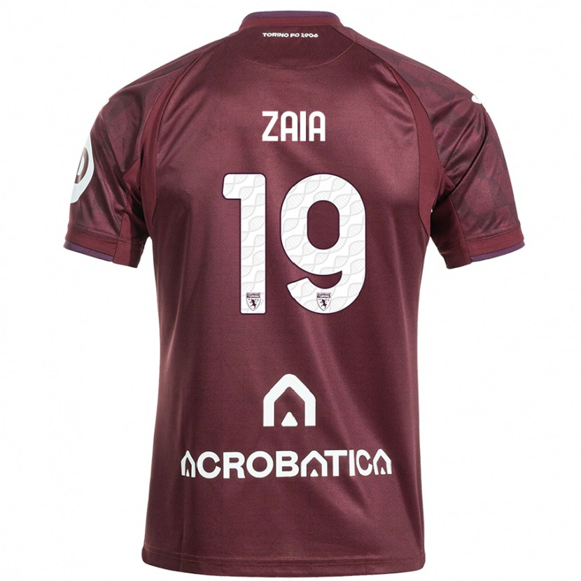 Danxen Niño Camiseta Edoardo Zaia #19 Granate Blanco 1ª Equipación 2024/25 La Camisa