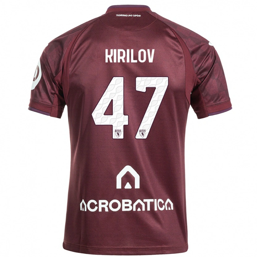 Danxen Niño Camiseta Martin Kirilov #47 Granate Blanco 1ª Equipación 2024/25 La Camisa