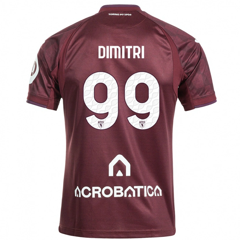 Danxen Niño Camiseta Matteo Dimitri #99 Granate Blanco 1ª Equipación 2024/25 La Camisa