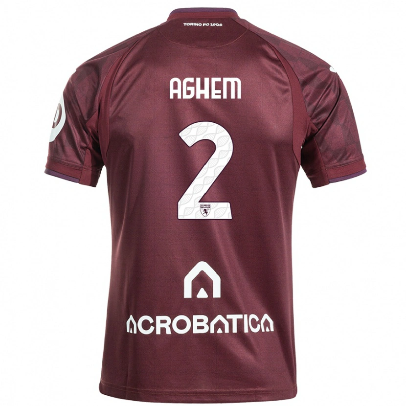 Danxen Niño Camiseta Brigitta Aghem #2 Granate Blanco 1ª Equipación 2024/25 La Camisa