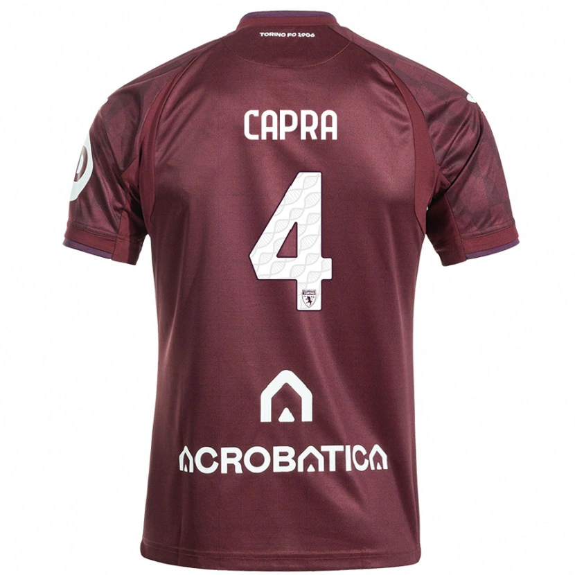 Danxen Niño Camiseta Valentina Capra #4 Granate Blanco 1ª Equipación 2024/25 La Camisa