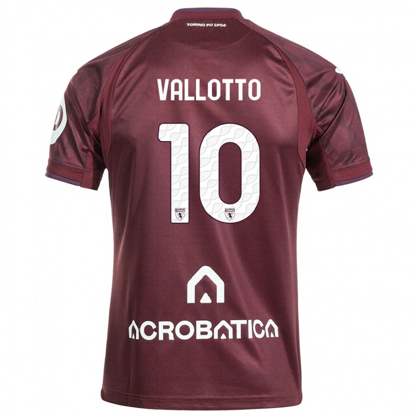 Danxen Niño Camiseta Greta Vallotto #10 Granate Blanco 1ª Equipación 2024/25 La Camisa