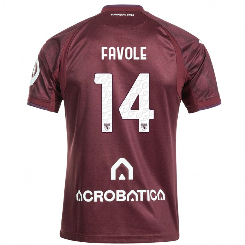 Danxen Niño Camiseta Annalisa Favole #14 Granate Blanco 1ª Equipación 2024/25 La Camisa