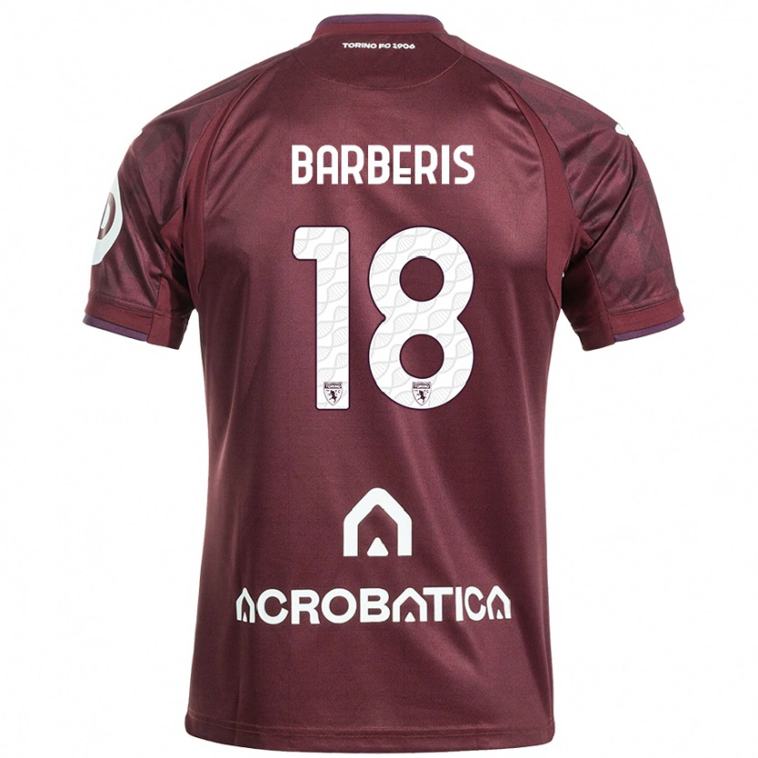 Danxen Niño Camiseta Laura Barberis #18 Granate Blanco 1ª Equipación 2024/25 La Camisa