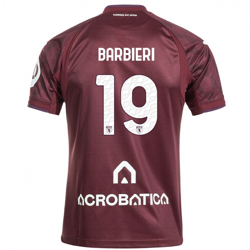 Danxen Niño Camiseta Raffaella Barbieri #19 Granate Blanco 1ª Equipación 2024/25 La Camisa