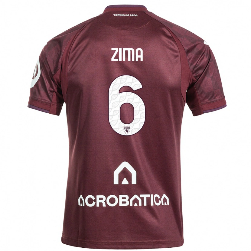 Danxen Niño Camiseta David Zima #6 Granate Blanco 1ª Equipación 2024/25 La Camisa