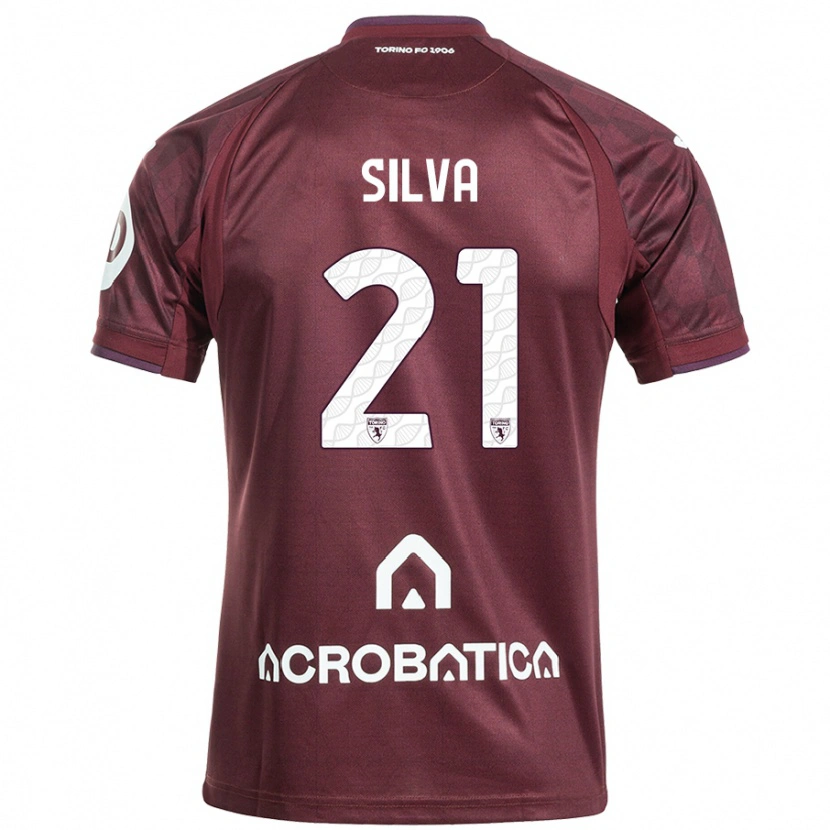 Danxen Niño Camiseta Jonathan Silva #21 Granate Blanco 1ª Equipación 2024/25 La Camisa