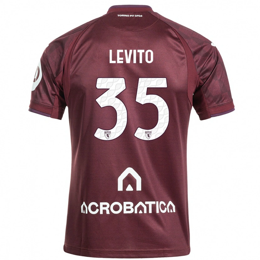 Danxen Niño Camiseta Isabeau Levito #35 Granate Blanco 1ª Equipación 2024/25 La Camisa