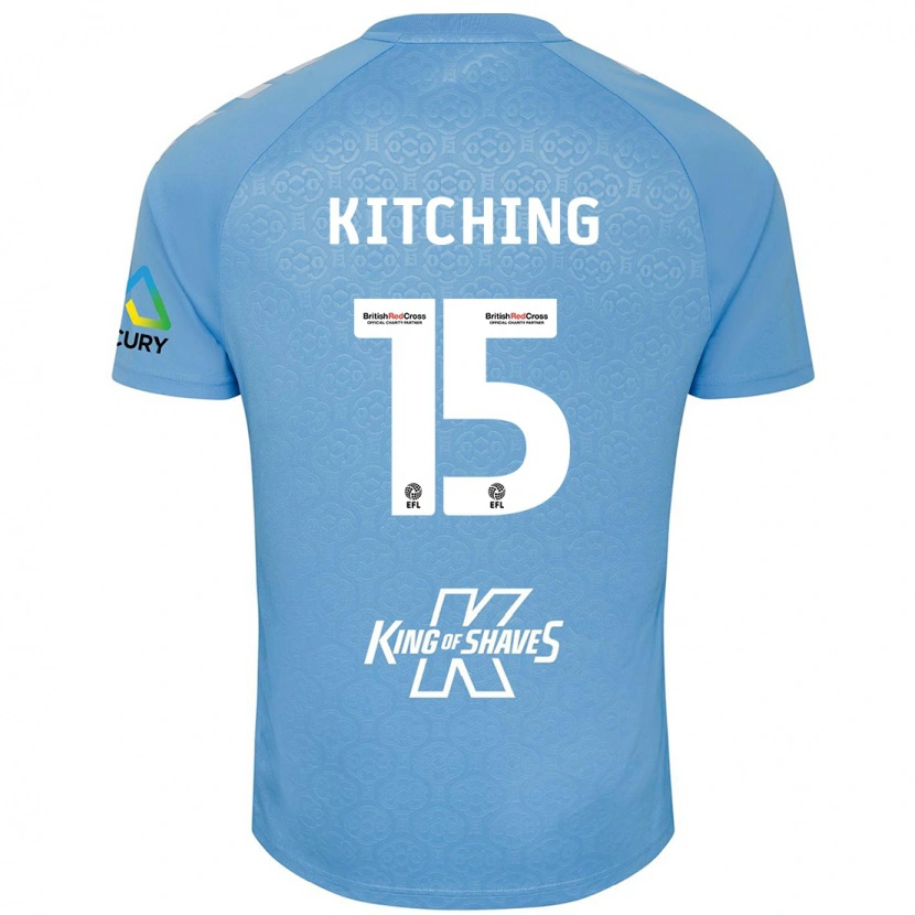 Danxen Niño Camiseta Liam Kitching #15 Azul Blanco 1ª Equipación 2024/25 La Camisa