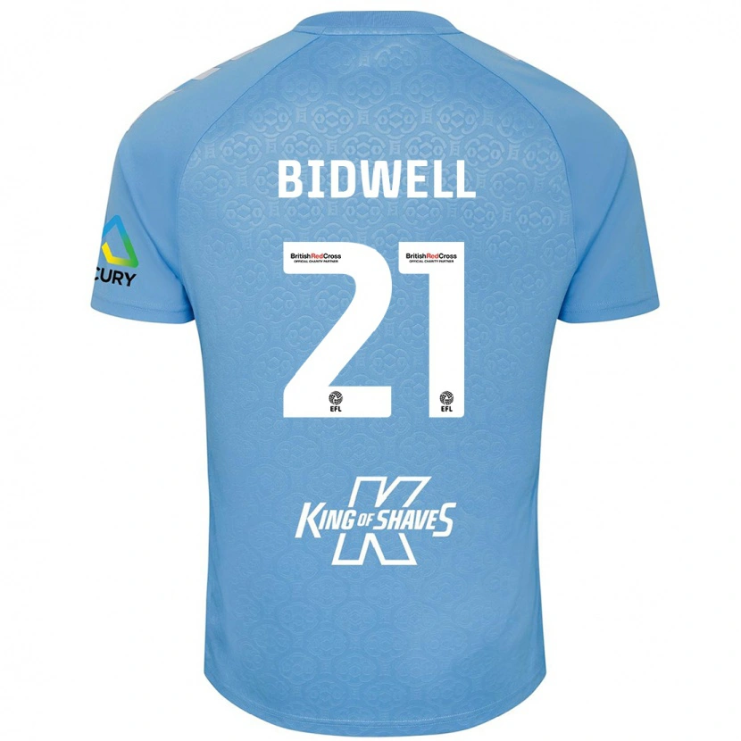 Danxen Niño Camiseta Jake Bidwell #21 Azul Blanco 1ª Equipación 2024/25 La Camisa