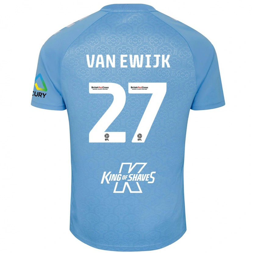 Danxen Niño Camiseta Milan Van Ewijk #27 Azul Blanco 1ª Equipación 2024/25 La Camisa