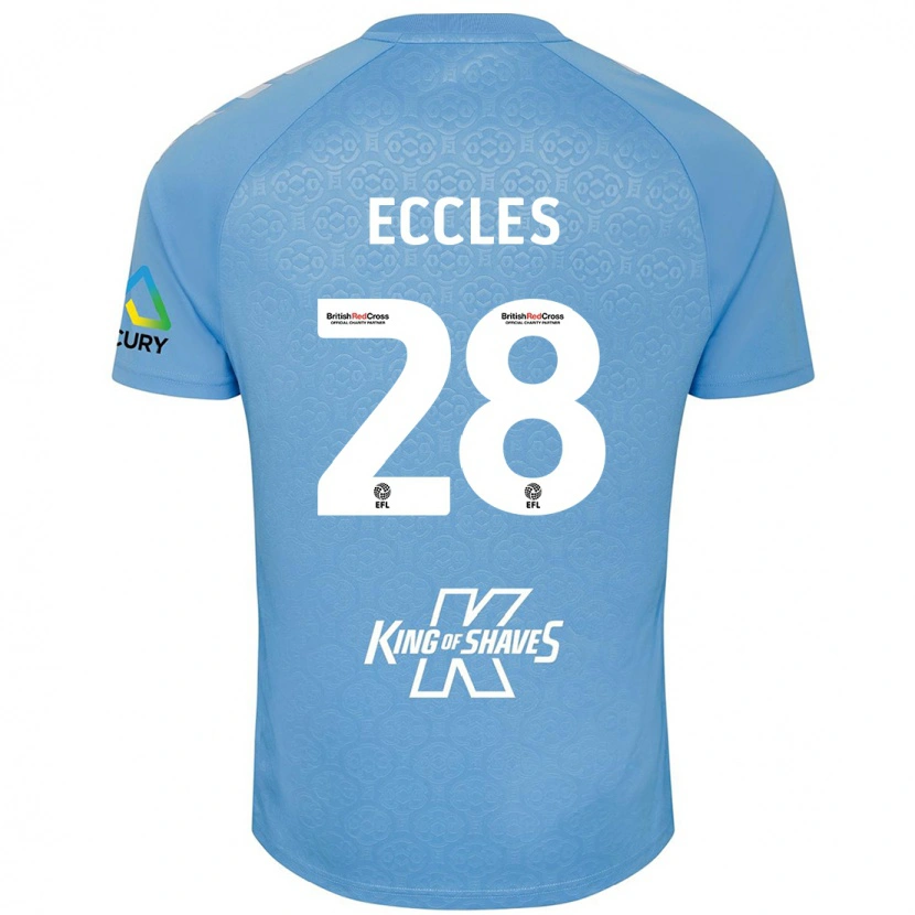 Danxen Niño Camiseta Josh Eccles #28 Azul Blanco 1ª Equipación 2024/25 La Camisa