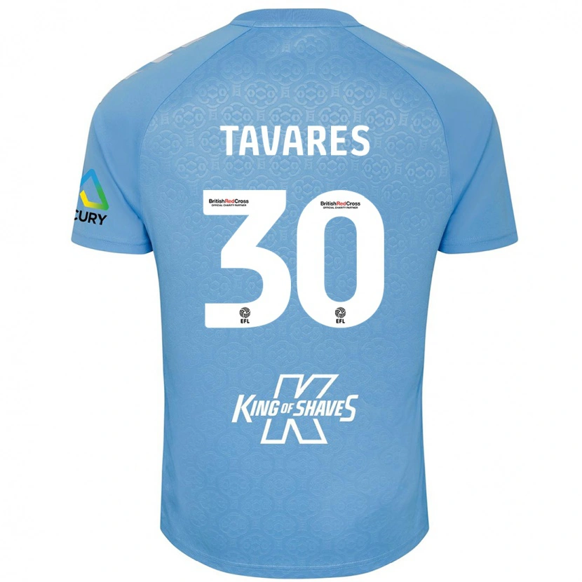 Danxen Niño Camiseta Fábio Tavares #30 Azul Blanco 1ª Equipación 2024/25 La Camisa