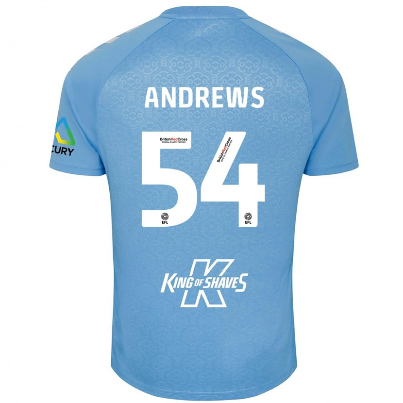 Danxen Niño Camiseta Kai Andrews #54 Azul Blanco 1ª Equipación 2024/25 La Camisa