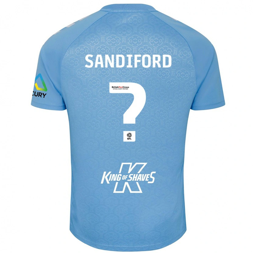 Danxen Niño Camiseta Greg Sandiford #0 Azul Blanco 1ª Equipación 2024/25 La Camisa