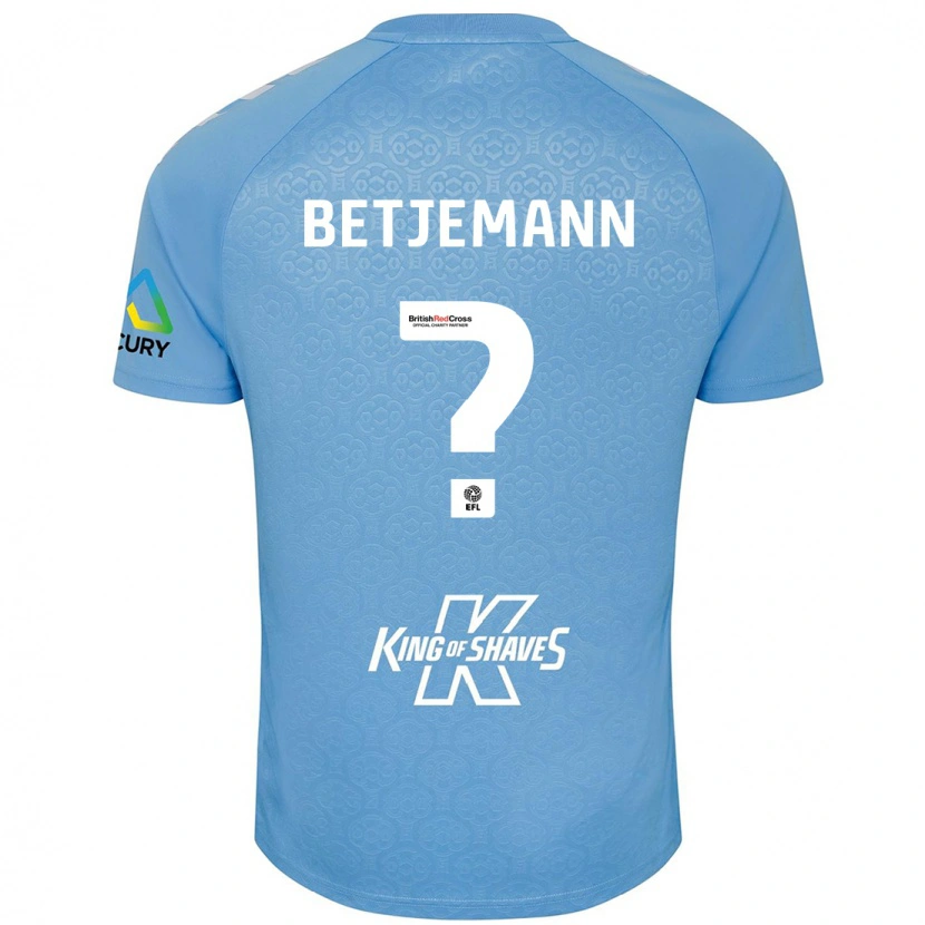 Danxen Niño Camiseta Elliot Betjemann #0 Azul Blanco 1ª Equipación 2024/25 La Camisa