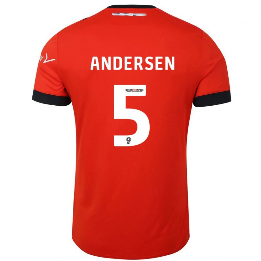 Danxen Niño Camiseta Mads Andersen #5 Naranja Negro 1ª Equipación 2024/25 La Camisa