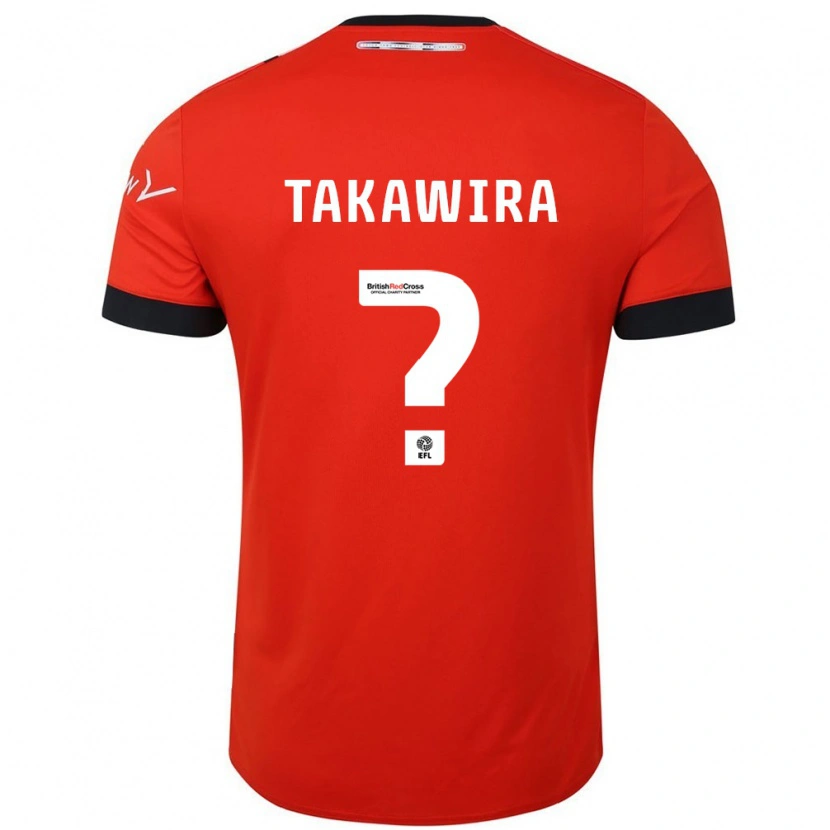 Danxen Niño Camiseta Matthew Takawira #0 Naranja Negro 1ª Equipación 2024/25 La Camisa