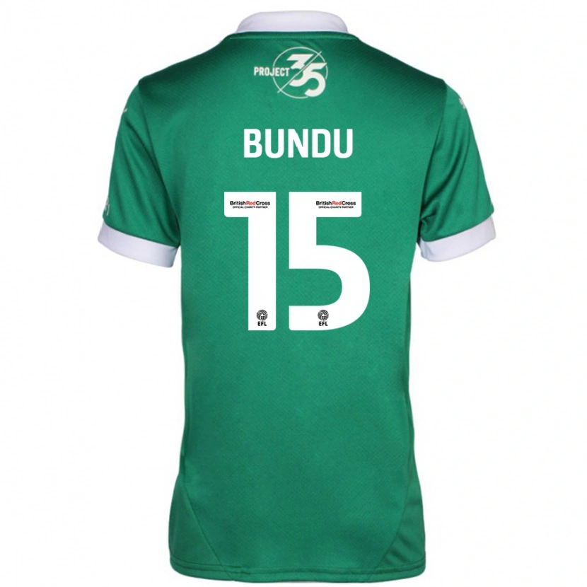 Danxen Niño Camiseta Mustapha Bundu #15 Verde Blanco 1ª Equipación 2024/25 La Camisa