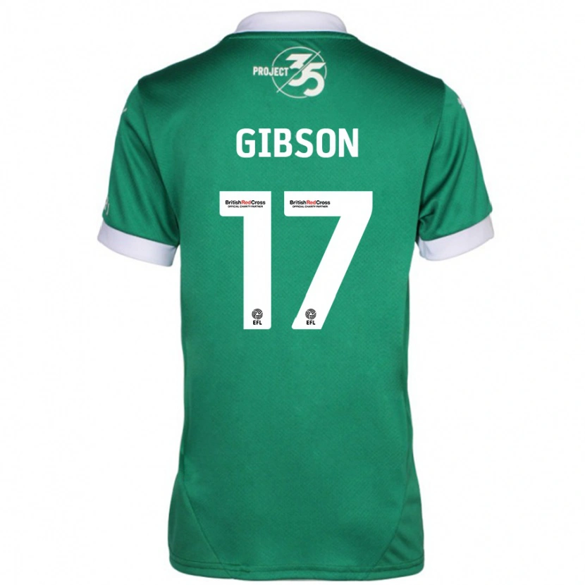 Danxen Niño Camiseta Lewis Gibson #17 Verde Blanco 1ª Equipación 2024/25 La Camisa