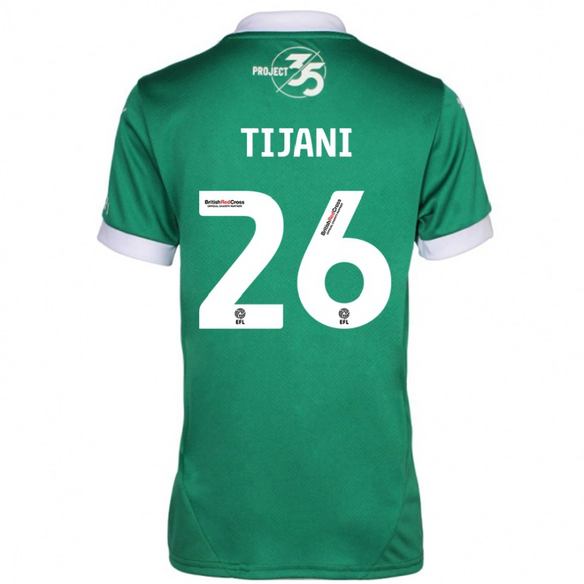 Danxen Niño Camiseta Muhamed Tijani #26 Verde Blanco 1ª Equipación 2024/25 La Camisa