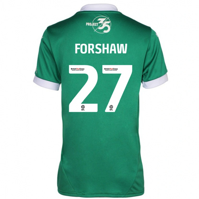 Danxen Niño Camiseta Adam Forshaw #27 Verde Blanco 1ª Equipación 2024/25 La Camisa