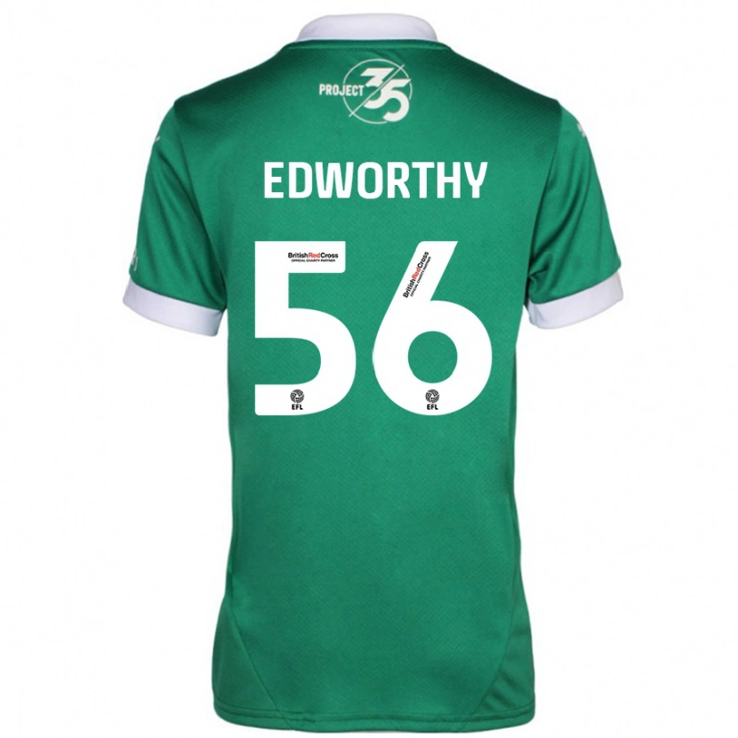 Danxen Niño Camiseta Kieran Edworthy #56 Verde Blanco 1ª Equipación 2024/25 La Camisa