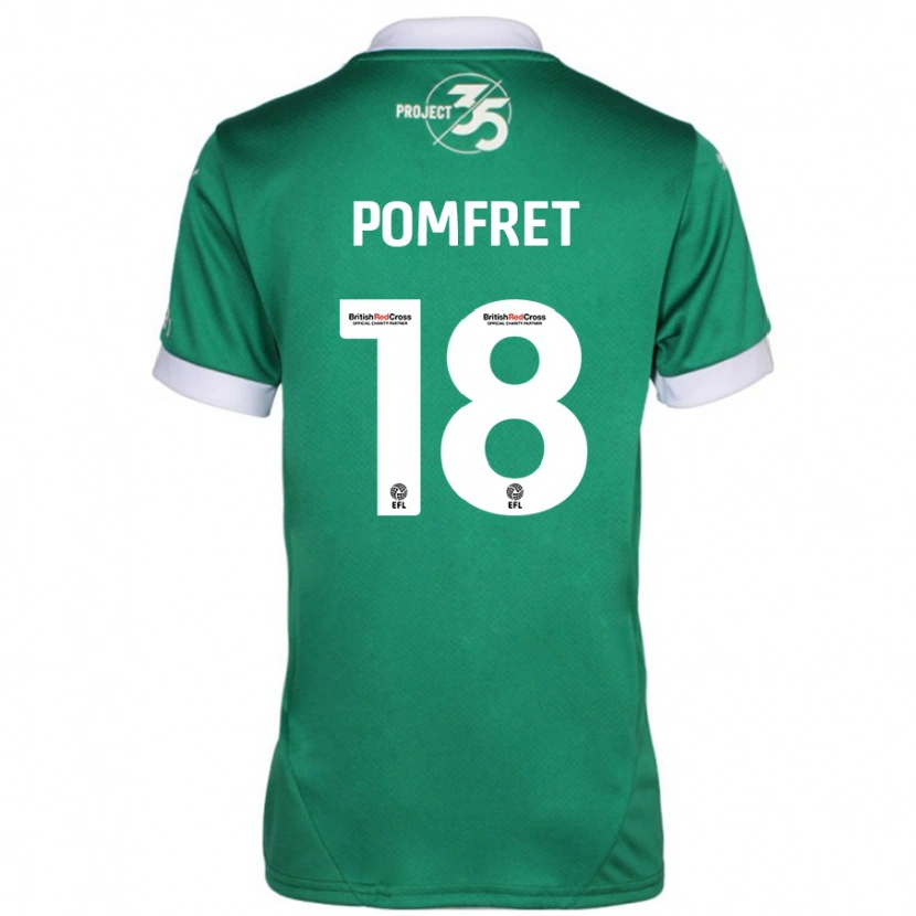 Danxen Niño Camiseta Taya Pomfret #18 Verde Blanco 1ª Equipación 2024/25 La Camisa