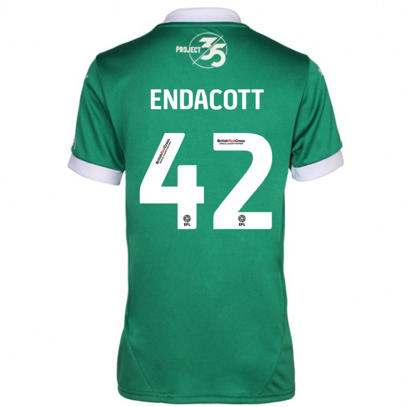 Danxen Niño Camiseta Jack Endacott #42 Verde Blanco 1ª Equipación 2024/25 La Camisa