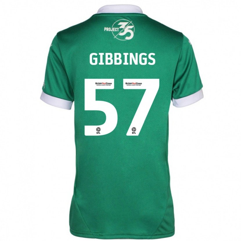 Danxen Niño Camiseta Cole Gibbings #57 Verde Blanco 1ª Equipación 2024/25 La Camisa