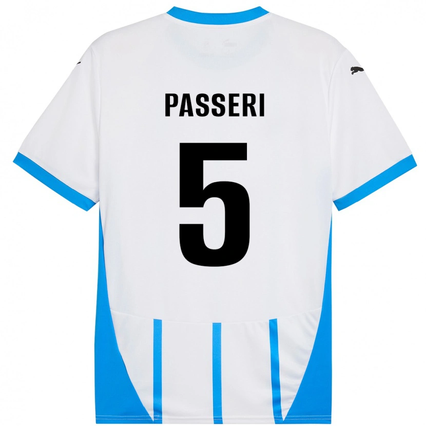 Danxen Niño Camiseta Angela Passeri #5 Blanco Azul 2ª Equipación 2024/25 La Camisa