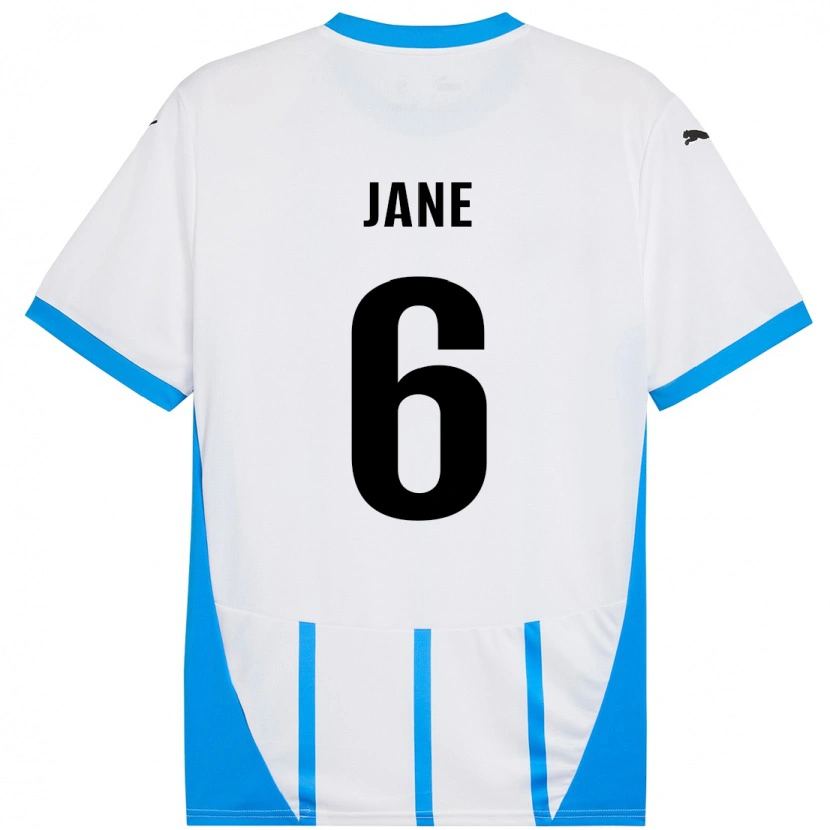 Danxen Niño Camiseta Refiloe Jane #6 Blanco Azul 2ª Equipación 2024/25 La Camisa