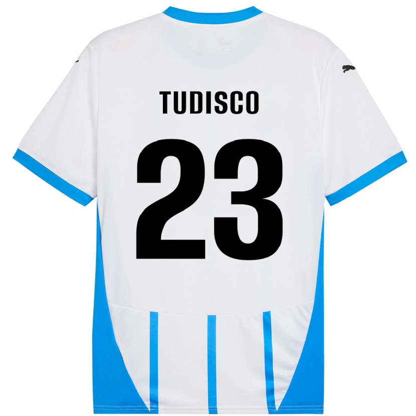 Danxen Niño Camiseta Giorgia Tudisco #23 Blanco Azul 2ª Equipación 2024/25 La Camisa