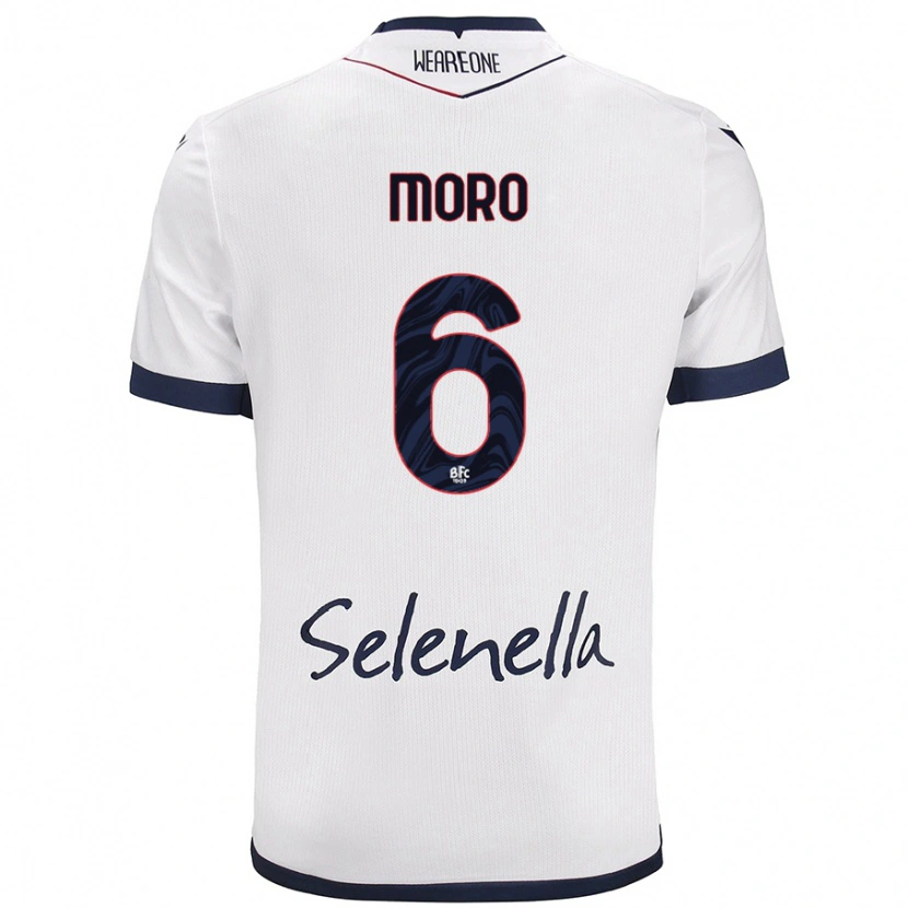 Danxen Niño Camiseta Nikola Moro #6 Blanco Azul Real 2ª Equipación 2024/25 La Camisa