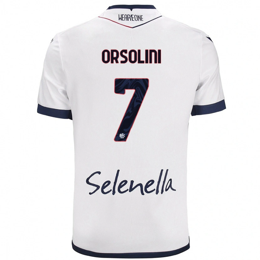 Danxen Niño Camiseta Riccardo Orsolini #7 Blanco Azul Real 2ª Equipación 2024/25 La Camisa