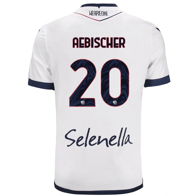 Danxen Niño Camiseta Michel Aebischer #20 Blanco Azul Real 2ª Equipación 2024/25 La Camisa