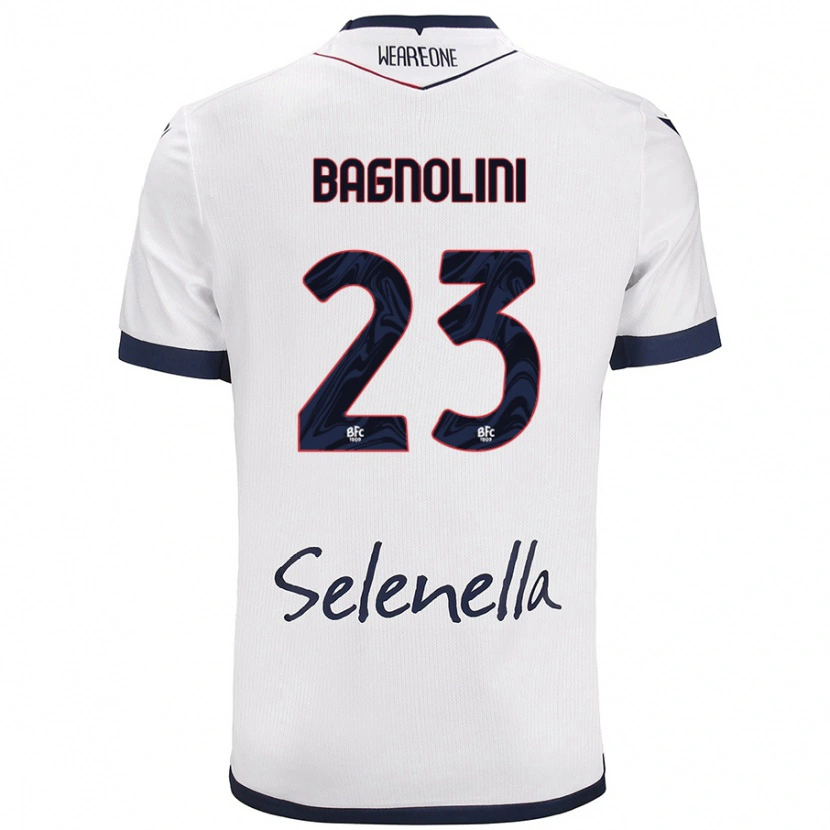 Danxen Niño Camiseta Nicola Bagnolini #23 Blanco Azul Real 2ª Equipación 2024/25 La Camisa