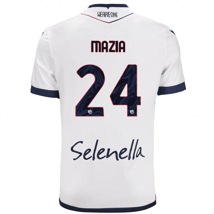 Danxen Niño Camiseta Andrea Mazia #24 Blanco Azul Real 2ª Equipación 2024/25 La Camisa