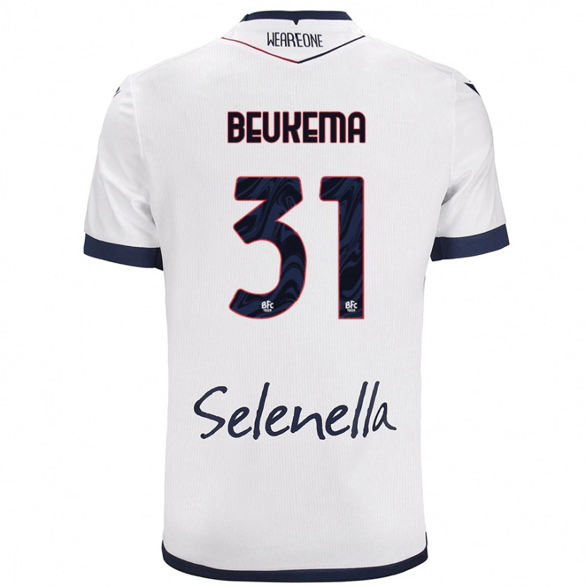 Danxen Niño Camiseta Sam Beukema #31 Blanco Azul Real 2ª Equipación 2024/25 La Camisa