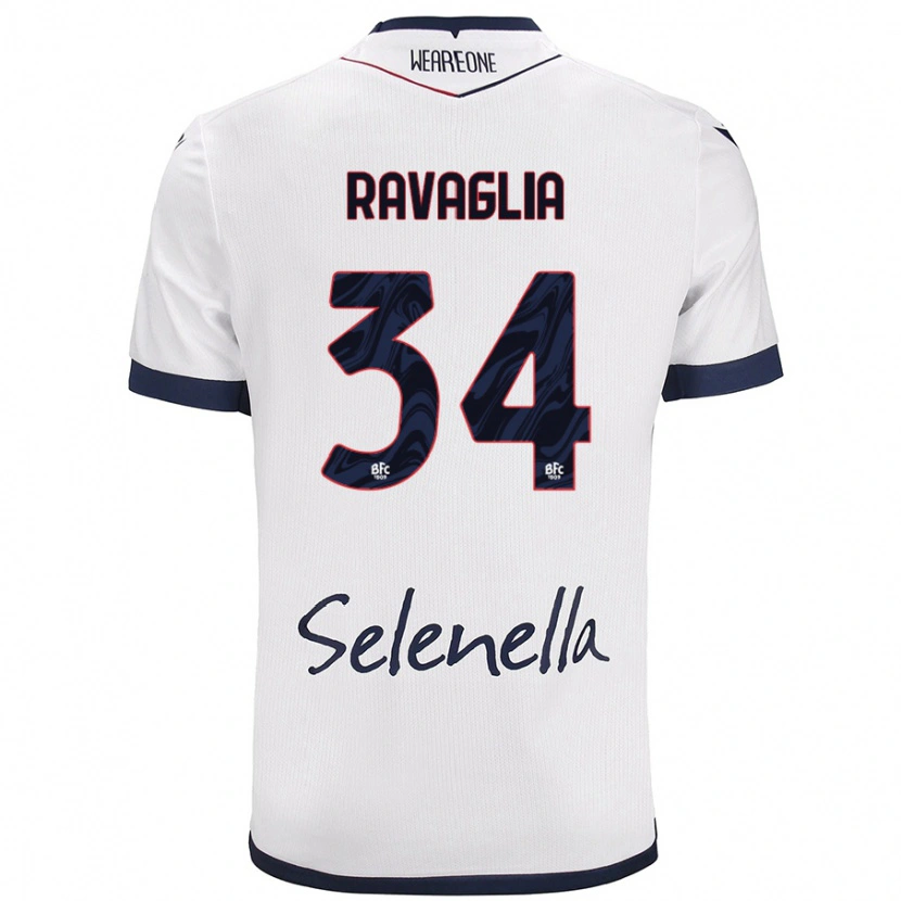 Danxen Niño Camiseta Federico Ravaglia #34 Blanco Azul Real 2ª Equipación 2024/25 La Camisa