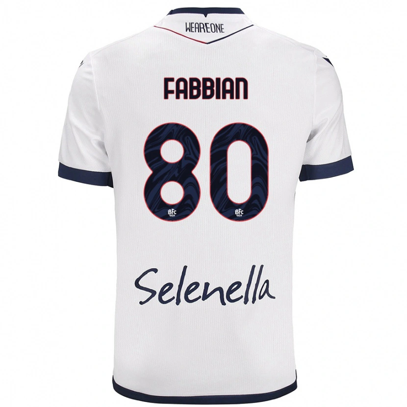 Danxen Niño Camiseta Giovanni Fabbian #80 Blanco Azul Real 2ª Equipación 2024/25 La Camisa