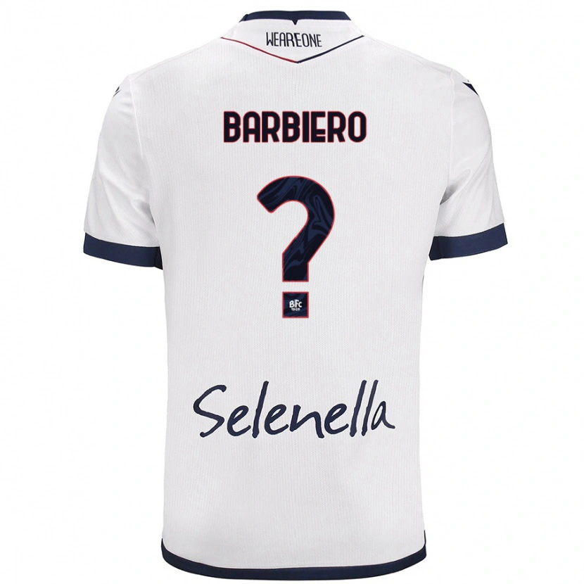 Danxen Niño Camiseta Andrea Barbiero #0 Blanco Azul Real 2ª Equipación 2024/25 La Camisa