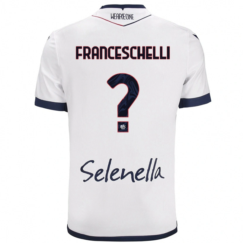 Danxen Niño Camiseta Matteo Franceschelli #0 Blanco Azul Real 2ª Equipación 2024/25 La Camisa