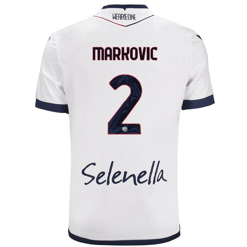 Danxen Niño Camiseta Petar Markovic #2 Blanco Azul Real 2ª Equipación 2024/25 La Camisa